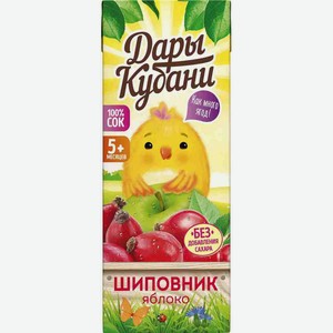 Сок Дары Кубани яблоко/шиповник 200мл
