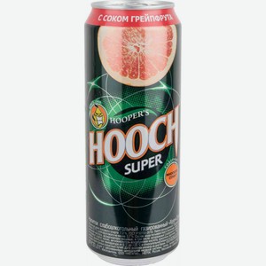 Напиток слабоалкогольный Hooch Super с соком грейпфрута 7,2 % алк., Россия, 0,45 л