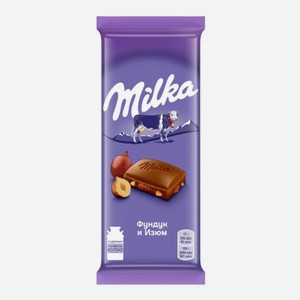 Шоколад Milka молочный фундук-изюм, 85г