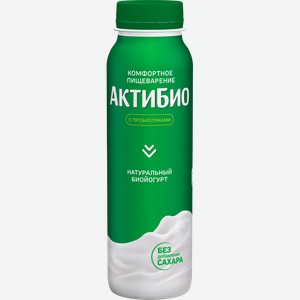 Биойогурт питьевой Актибио натуральный 1.8% 260г