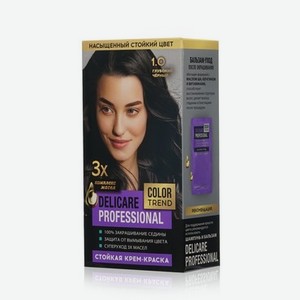 Стойкая крем - краска для волос Delicare Professional Color Trend 1.0 Глубокий черный