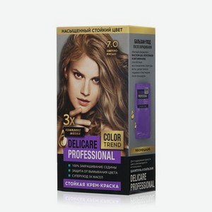 Стойкая крем - краска для волос Delicare Professional Color Trend 7.0 Светло-русый