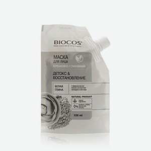 Кремово-глиняная маска для лица Biocos   детокс и восстановление   с белой глиной 100мл