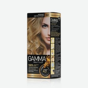Стойкая крем - краска GAMMA для волос 8.0 Нежный светло-русый