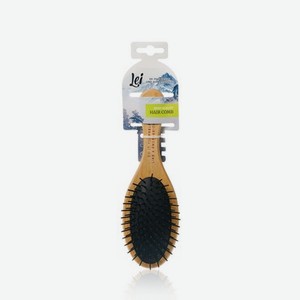 Деревянная массажная расческа для волос Lei , толстые пластиковые зубцы