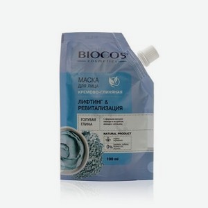 Кремово-глиняная маска для лица Biocos   лифтинг и ревитализация   с голубой глиной 100мл
