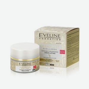 Интенсивно питательный крем - лифтинг для лица Eveline Ceramides & Collagen 60+ 50мл