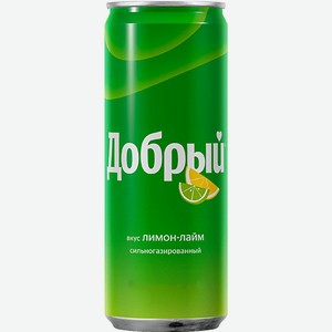 Напиток газированный б/алк.Добрый Лимон-лайм 0.33 л ж/б /Россия/