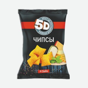Чипсы пшеничные 5Д со вкусом четыре сыра, 90г