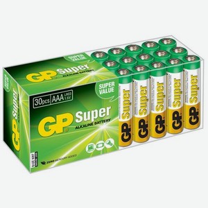 AAA Батарейка GP Super Alkaline 24A LR03, 30 шт.