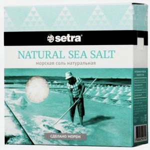 Соль морская пищевая натуральная Сетра