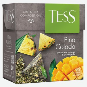 Чай зеленый Tess Pina Colada в пирамидках, 20 шт., 36 г