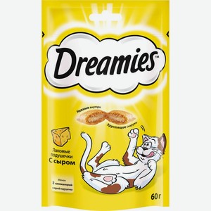 Лакомство для взрослых кошек Dreamies с сыром, 60 г