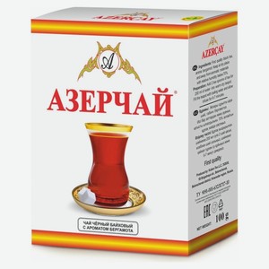 Чай  Азерчай  с бергамотом черный среднелистовой тв/уп. 100 г