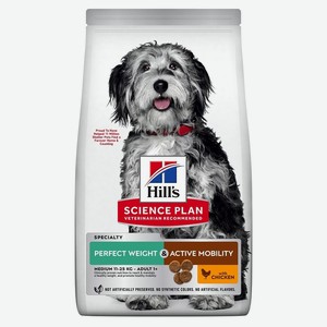 Hill s Science Plan сухой корм для собак средних пород для снижения веса и поддержания подвижности, с курицей (12 кг)