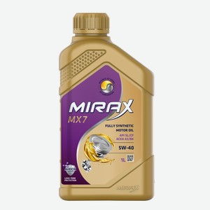 Масло моторное Mirax MX7 SAE 5W-40 API SL/CF, ACEA A3/B4, 1л Россия