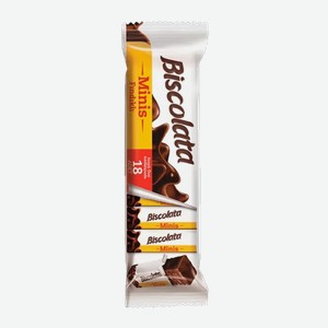 Вафли Biscolata Minis в мол. шоколаде с ореховым кремом
