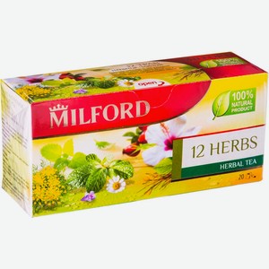 Чай Milford 12 трав травяной в пакетиках, 20х2.25г