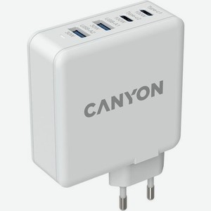 Сетевое зарядное устройство Canyon H-100, 2xUSB-A + 2xUSB-C, 100Вт, 1.5A, белый [cnd-cha100w01]