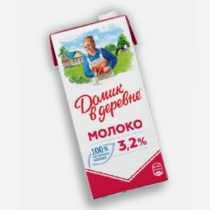 Молоко  Домик в деревне , 3.2%, 950 г
