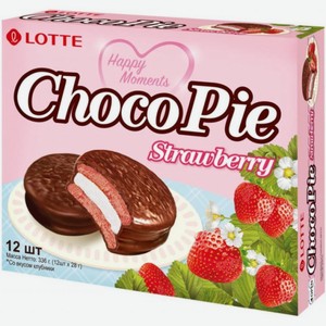Пирожное Lotte Choco Pie Клубника 336 гр