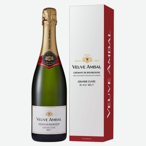 Игристое вино Grande Cuvee Blanc Brut в подарочной упаковке, Veuve Ambal, 0.75 л.