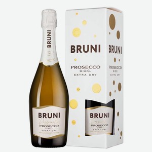 Игристое вино Prosecco Extra Dry в подарочной упаковке, Bruni, 0.75 л.