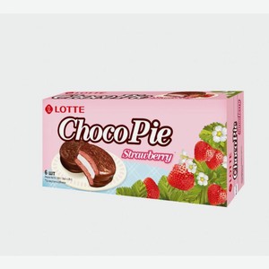 Пирожное Lotte Choco Pie Клубника 168гр
