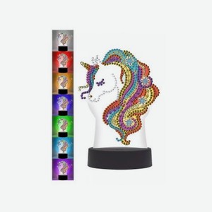 Алмазная мозаика-светильник Color Puppy Единорог, 7 цветов свечения
