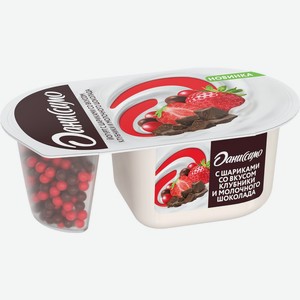 Йогурт Даниссимо Фантазия с хрустящими шариками со вкусом шоколада и клубники 6.9% 105г  