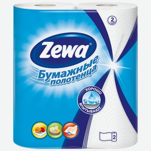 Кухонные полотенца Zewa белые двухслойные 2 шт