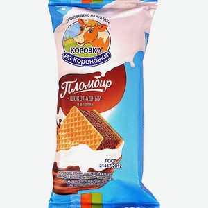 Мороженое  Коровка из Кореновки  пломбир шоколад в вафлях флоупак 70г БЗМЖ