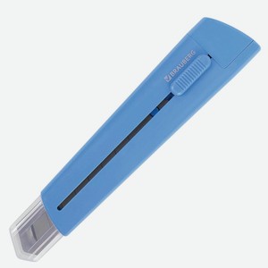 Нож канцелярский Brauberg Delta, 18 мм, автофиксатор, голубой (237087)