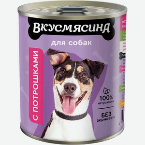 Влажный корм для собак Вкусмясина с потрошками, 340 г