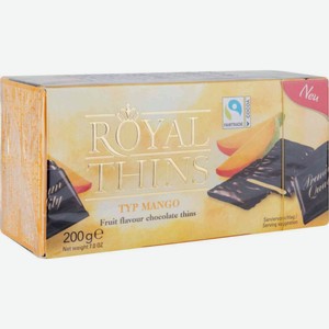 Набор шоколада тёмного Royal Thins с кремовой начинкой со вкусом манго, 200 г
