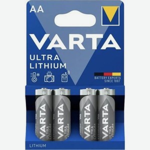 AA Батарейка VARTA Ultra FR6 BL4 Lithium, 4 шт.