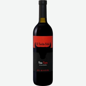 Вино Эль Торито Фелис Красное Полусладкое 0.75л