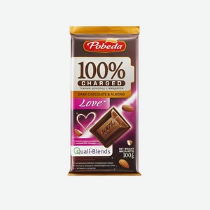 Шоколад <Чаржед Лав> темный с миндалем 100г Россия