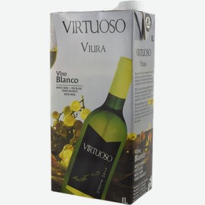 Вино Виртуозо Виура Белое Сухое 1л