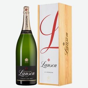 Шампанское Le Black Label Brut в подарочной упаковке, Lanson, 3 л., 3 л.