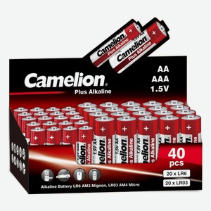 Батарейки Camelion Plus Alkaline AA (LR6), 20 шт + AAA (LR03), 20 шт (COMBO40)