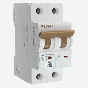 Автоматический выключатель Werkel 2P 40 A C 4,5 ка (W902P404)