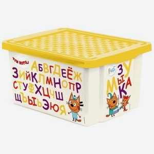 Ящик для хранения игрушек LITTLE-ANGEL  Три кота: Обучайка - читай , 17 л (LA1225)