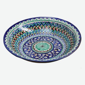Супница ШАФРАН  Узоры , риштанская керамика, 27 см, синяя (3554760)