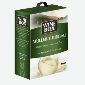 Вино Вайн Бокс Мюллер-Тургау Белое Полусухое 3л