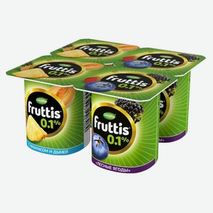 Йогуртный продукт Fruttis ананас-дыня/лесные ягоды 0,1%, 110 г