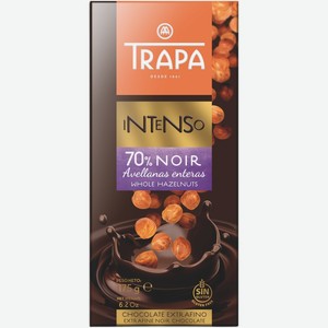 Шоколад Trapa горький 70%с цельным фундуком, 175г