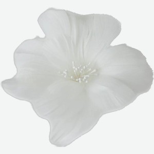 Цветок 10*13см белый Мэджик Тайм из гусиного пера Феникс-Презент м/у, 1 шт