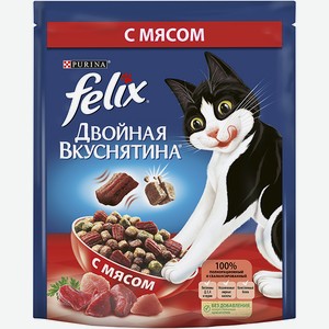 Сухой корм для кошек Felix Двойная вкуснятина с мясом, 600 г