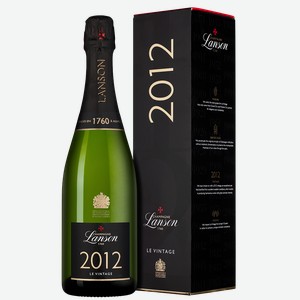 Шампанское Le Vintage Brut в подарочной упаковке, Lanson, 0.75 л.
